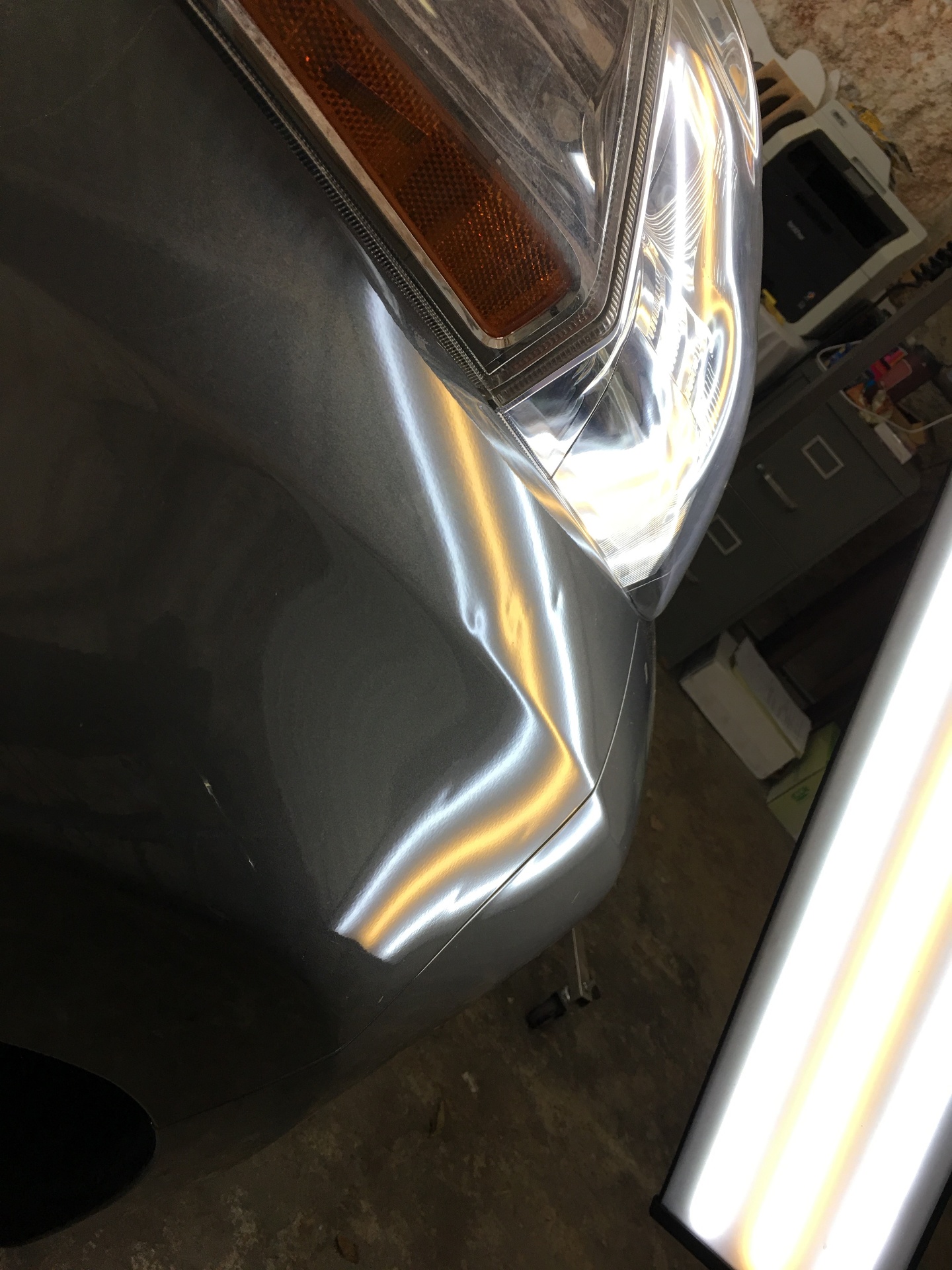 Before: Paintless Dent Repair Fender Damage - Tulsa PDR